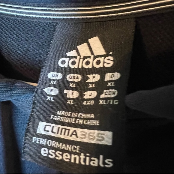 Men's Adidas Clima365 3-Stripes Fleece Zip Front Black Hoodie size XL Climalite - Picture 4 of 8